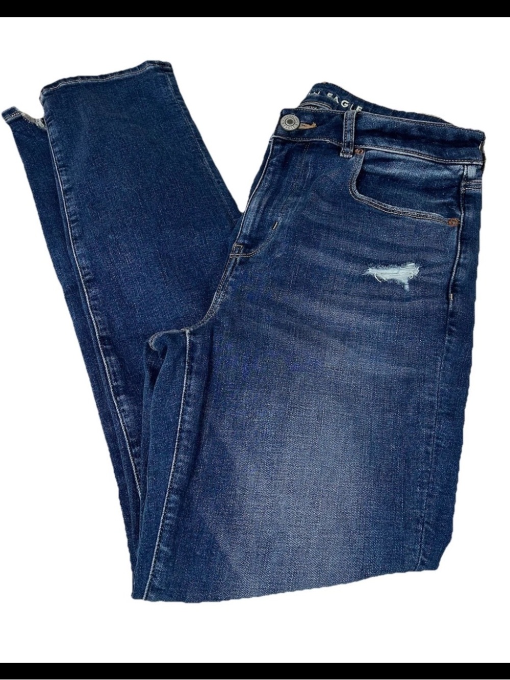 American Eagle Women’s Size 10 Hi Rise Skinny Jeans Dark Wash Stretch Blue #3939